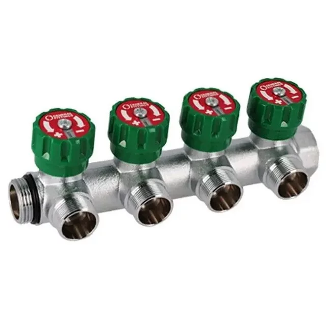 Коллектор регулировочный 3/4"х3/4" на 4 контура General Fittings