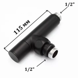 Комплект радиаторных кранов 1/2" (черный мат.) Luxon
