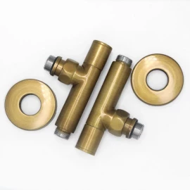 Комплект радиаторных кранов 1/2" (бронза) Luxon