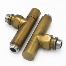 Комплект радиаторных кранов 1/2" (бронза) Luxon