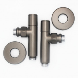 Комплект радиаторных кранов 1/2" (графит) Luxon