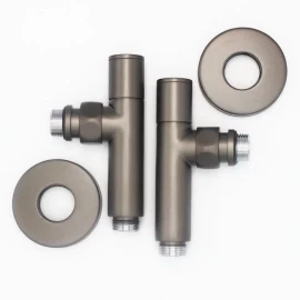 Комплект радиаторных кранов 1/2" (графит) Luxon