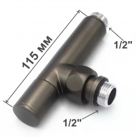 Комплект радиаторных кранов 1/2" (графит) Luxon