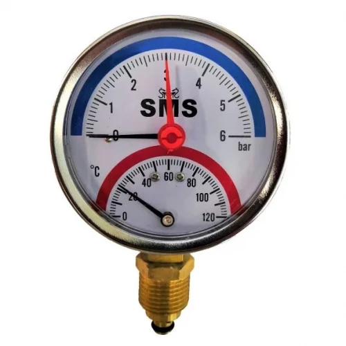 Термоманометр 6 бар вертикальный 120°C SMS
