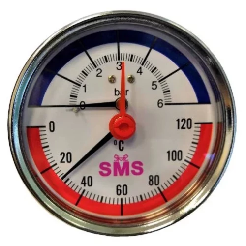 Термоманометр 6 бар горизонтальный 120°C SMS