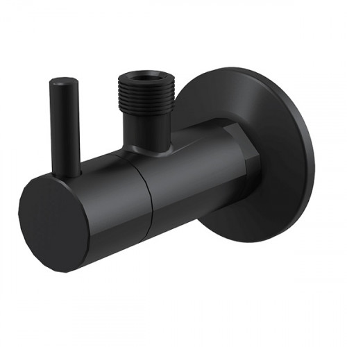 Кран угловой с фильтром черный 1/2"х3/8" Alcaplast