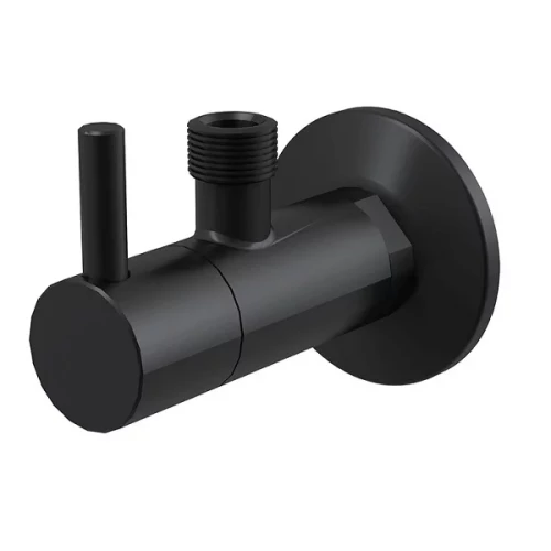 Кран угловой с фильтром черный 1/2"х3/8" Alcaplast