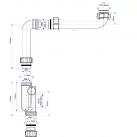 Сифон 11/4" с отводом McAlpine MRCAT32-HC