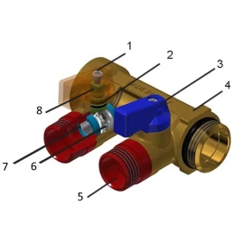 Коллектор с кранами 1"х1/2" на 2 выхода General Fittings