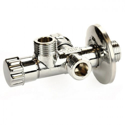 Кран угловой двойной 1/2"х1/2" General Fittings