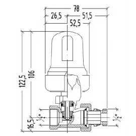Терморегулирующий радиаторный вентиль угловой 1/2" Icma 1112