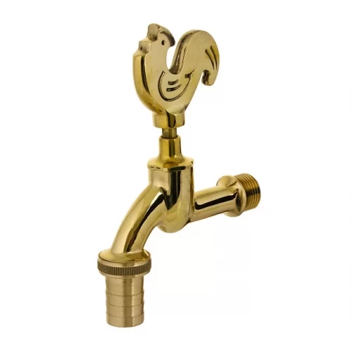 Садовый кран 1/2" с носиком "Петух" (золото) Santera