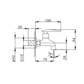 Кран водоразборный хром 1/2" Hansen