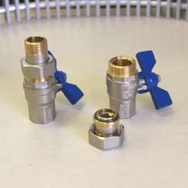 Кран шаровой с американкой 1/2" (син.) F.I.V. Evolution