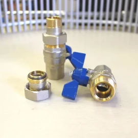Кран шаровой с американкой 1/2" (син.) F.I.V. Evolution