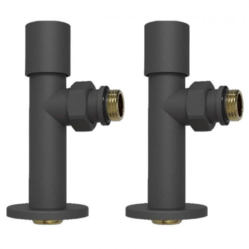 Комплект радиаторных кранов 1/2"х1/2 (графит) Vivaldo