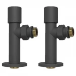 Комплект радиаторных кранов 1/2"х1/2 (графит) Vivaldo