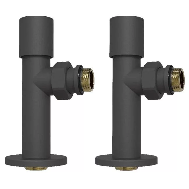 Комплект радиаторных кранов 1/2"х1/2 (графит) Vivaldo
