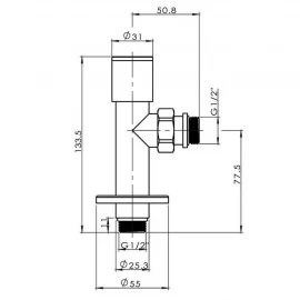 Комплект радиаторных кранов 1/2"х1/2 Vivaldo
