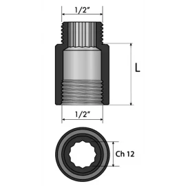 Удлинитель латунный хром 3/4" х 80мм General Fittings