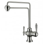 Смеситель кухонный 2 в 1 под фильтр (сталь) 345 Steel Zorg