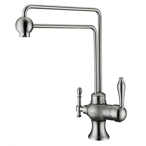 Смеситель кухонный 2 в 1 под фильтр (сталь) 345 Steel Zorg
