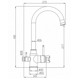 Смеситель 2 в 1 под фильтр (черный/бронза) SH763 STEEL HAMMER