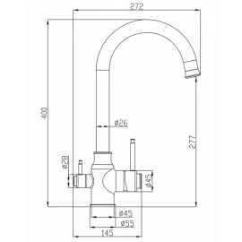 Смеситель 2 в 1 под фильтр (сатин) SH763 Satin STEEL HAMMER