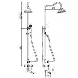 Душевая система (бронза) A102 DS-BR Zorg