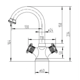 Смеситель для раковины A2006 U-BR Zorg
