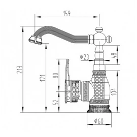 Смеситель для раковины A415 U-BR Zorg