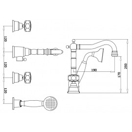 Смеситель врезной для ванны Ganzer 09034D