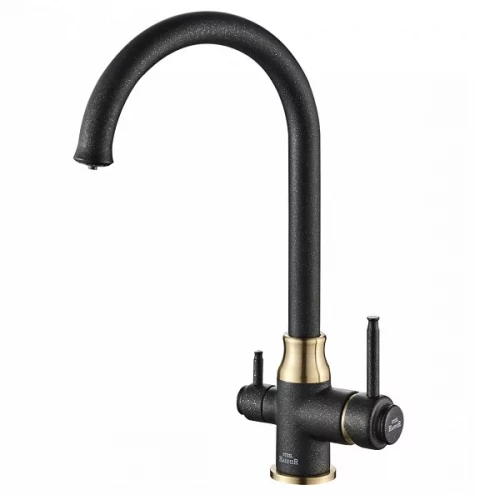 Смеситель 2 в 1 под фильтр (черный/бронза) SH763 STEEL HAMMER
