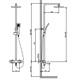 Душевая система с термостатом Timo Tetra-Thermo SX-0169