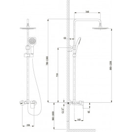Душевая система с термокартриджем Timo Lotta-thermo SX-2610