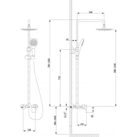 Душевая система с термокартриджем Timo Lotta-thermo SX-2610