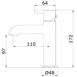 Смеситель для раковины 03111Q (графит) Ganzer Line