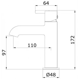 Смеситель для раковины 03111Q (графит) Ganzer Line