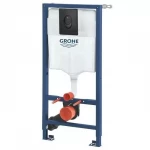 Инсталляция с черной овальной кнопкой Grohe Rapid