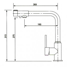 Смеситель для кухни 2 в 1 черный матовый Kaiser Teka 13044-9