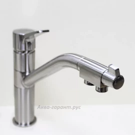 Смеситель кухонный 2 в 1 под фильтр (никель) 401 KF NK Zorg 