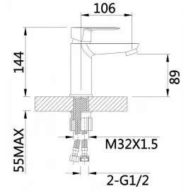 Смеситель для раковины 10018C Hansen