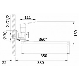 Смеситель для ванны 22035 Hansen 