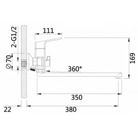 Смеситель для ванны 22035 Hansen 